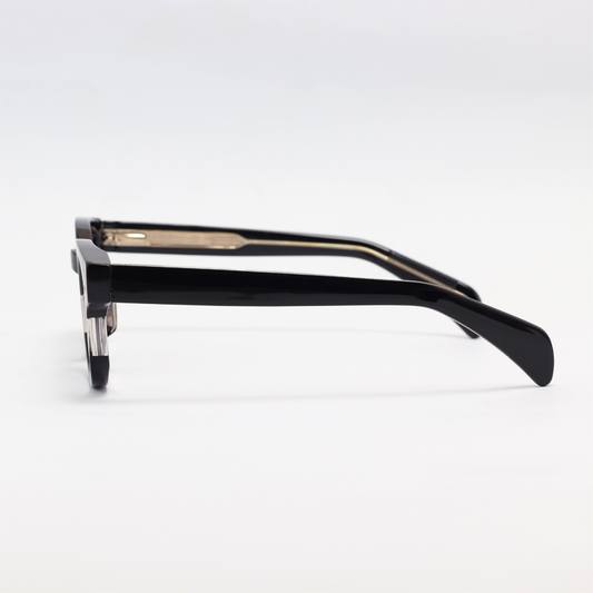 JMM - 82195 - Black Grey Stripe - Acetate - Blue Cut - Square - Eyeglasses
