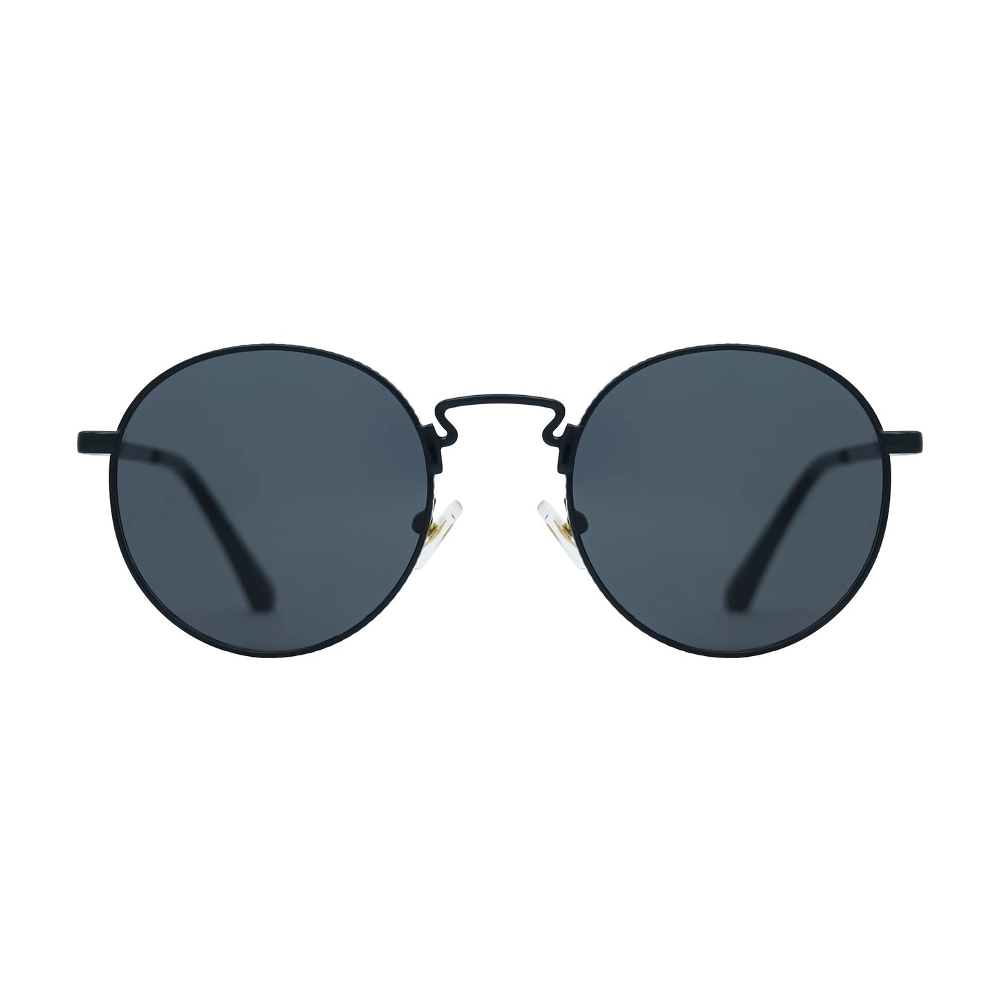 Gold Black Round sunglasses