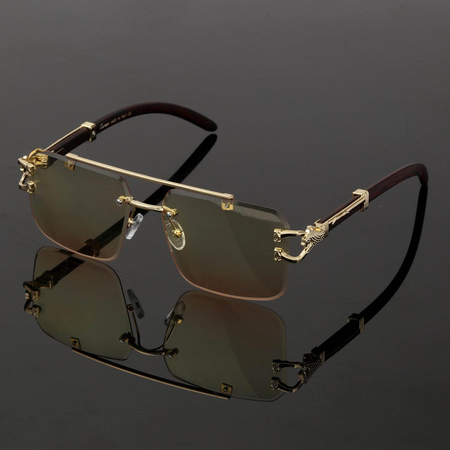 Cartier Lime Woody Brown Sunglasses - Wearluxurys