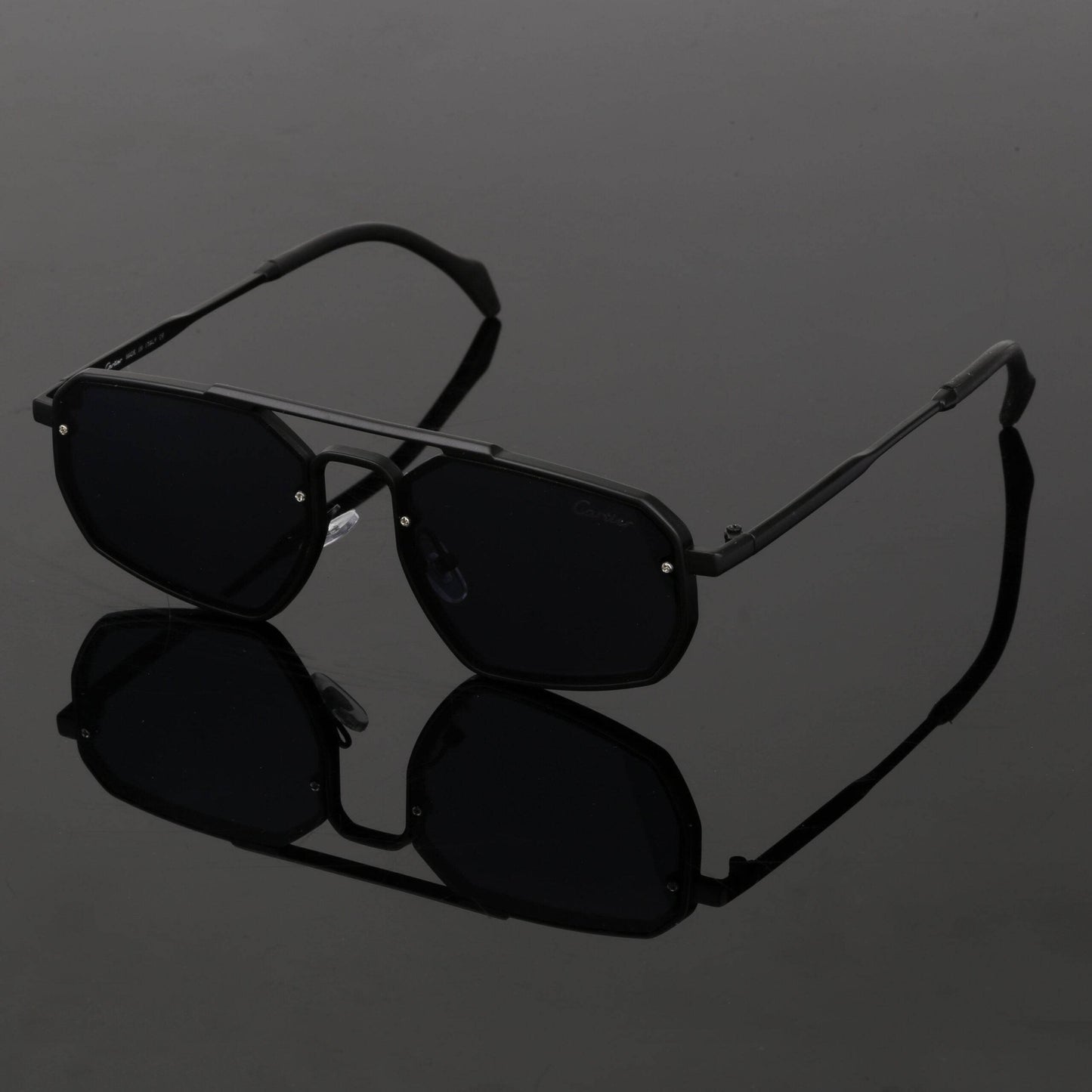 Cartier Black Polygon Retro Luxury Sunglasses - Wearluxurys