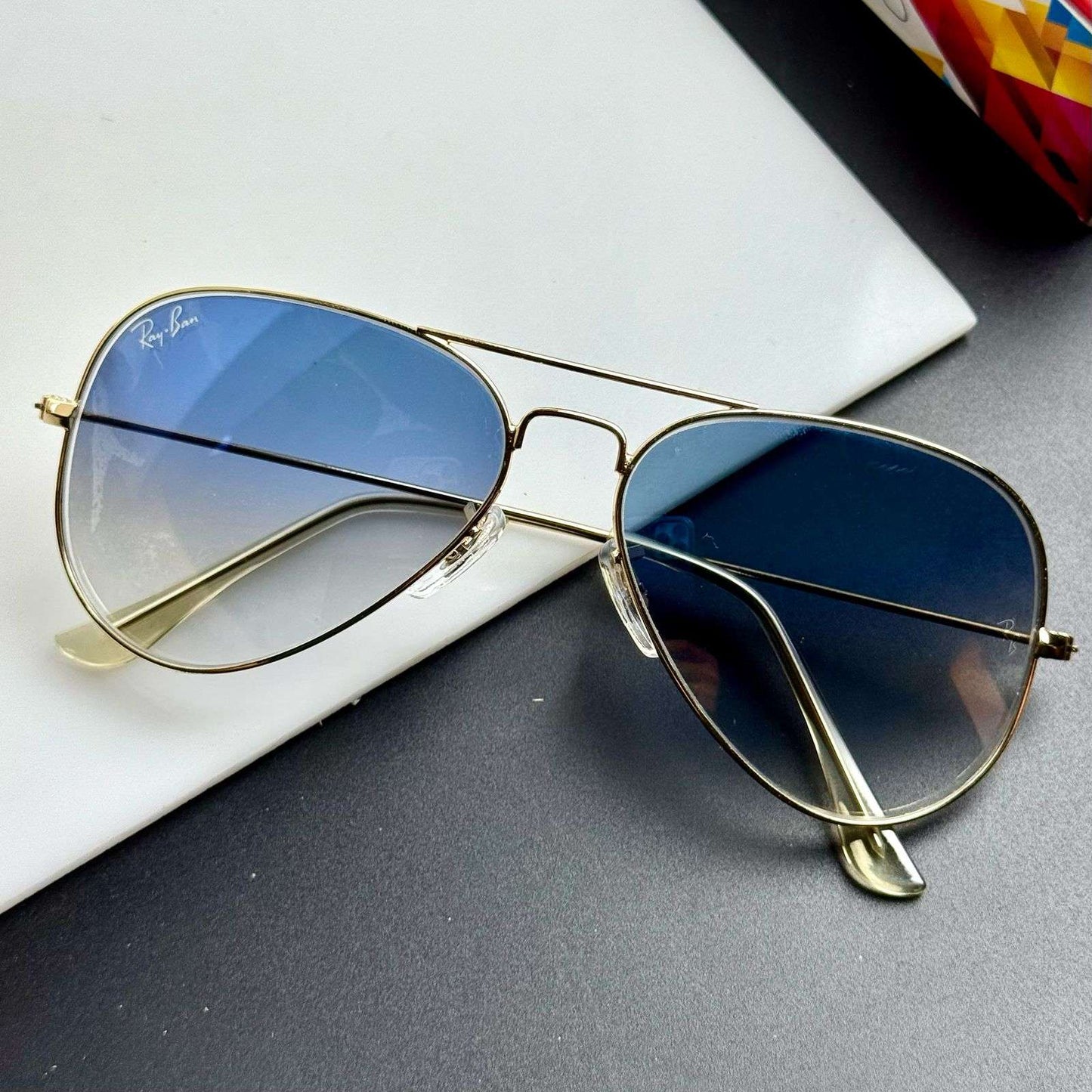 Rayban Aviator Gold Gradient Sunglasses - Wearluxurys
