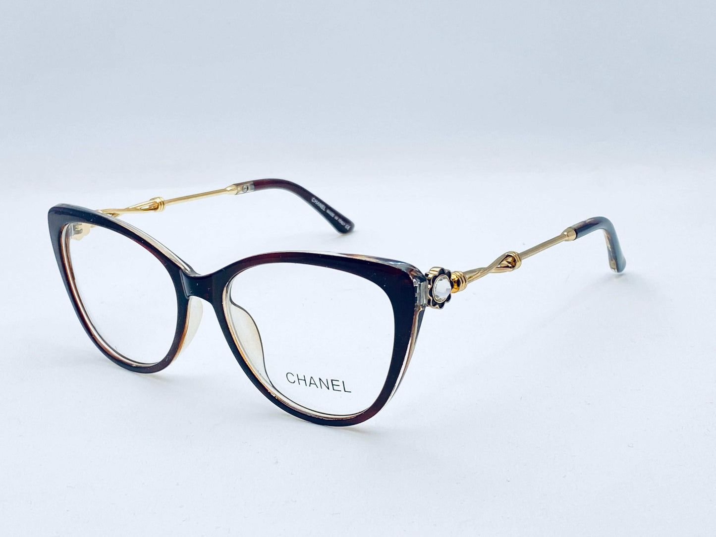 Chanel cat-eye Diamond side eyeglasses | wearluxurys - Wearluxurys