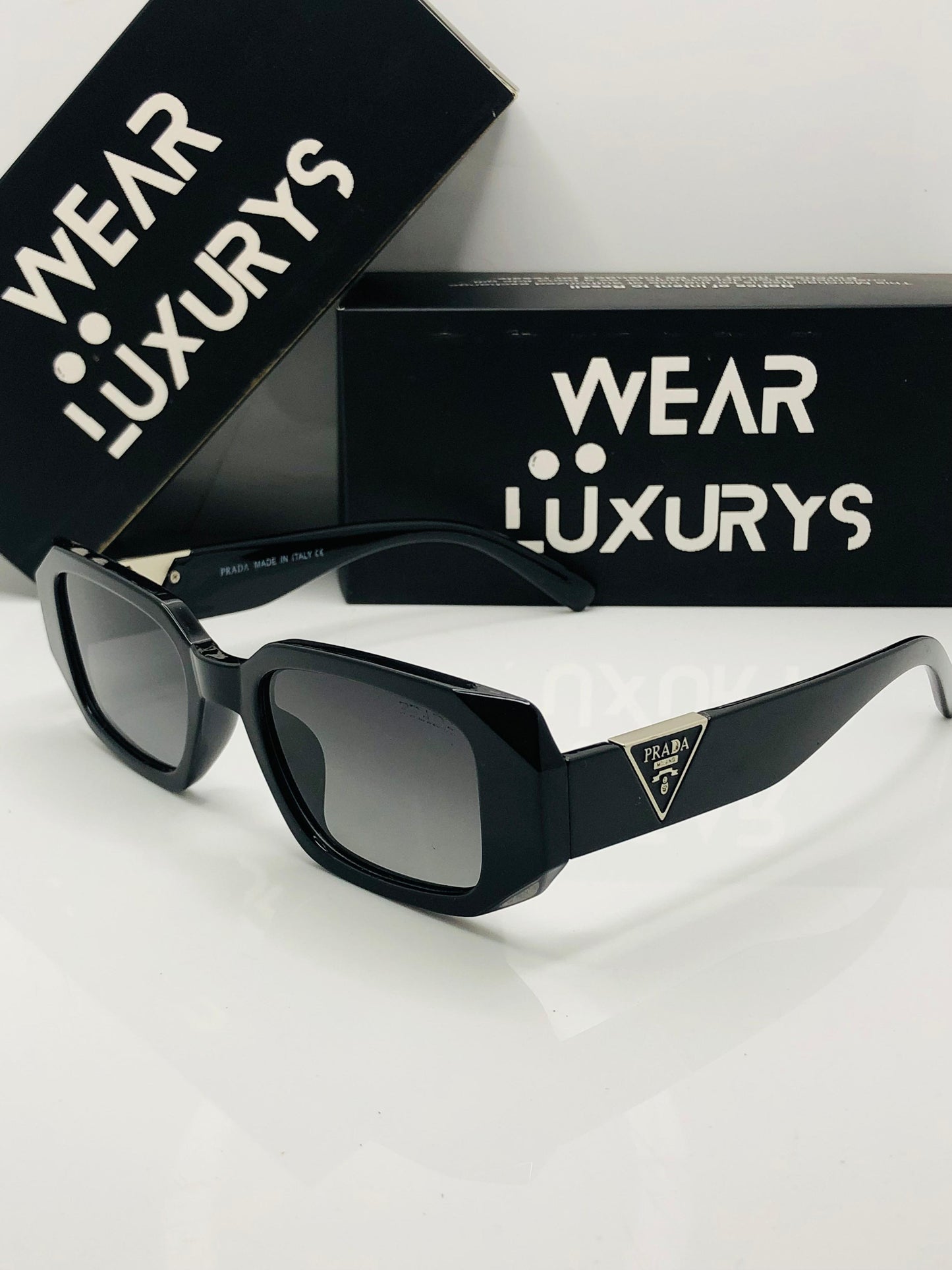 Prada rectangle with Triangle Logo Sunglasses | Wearluxurys 99.99