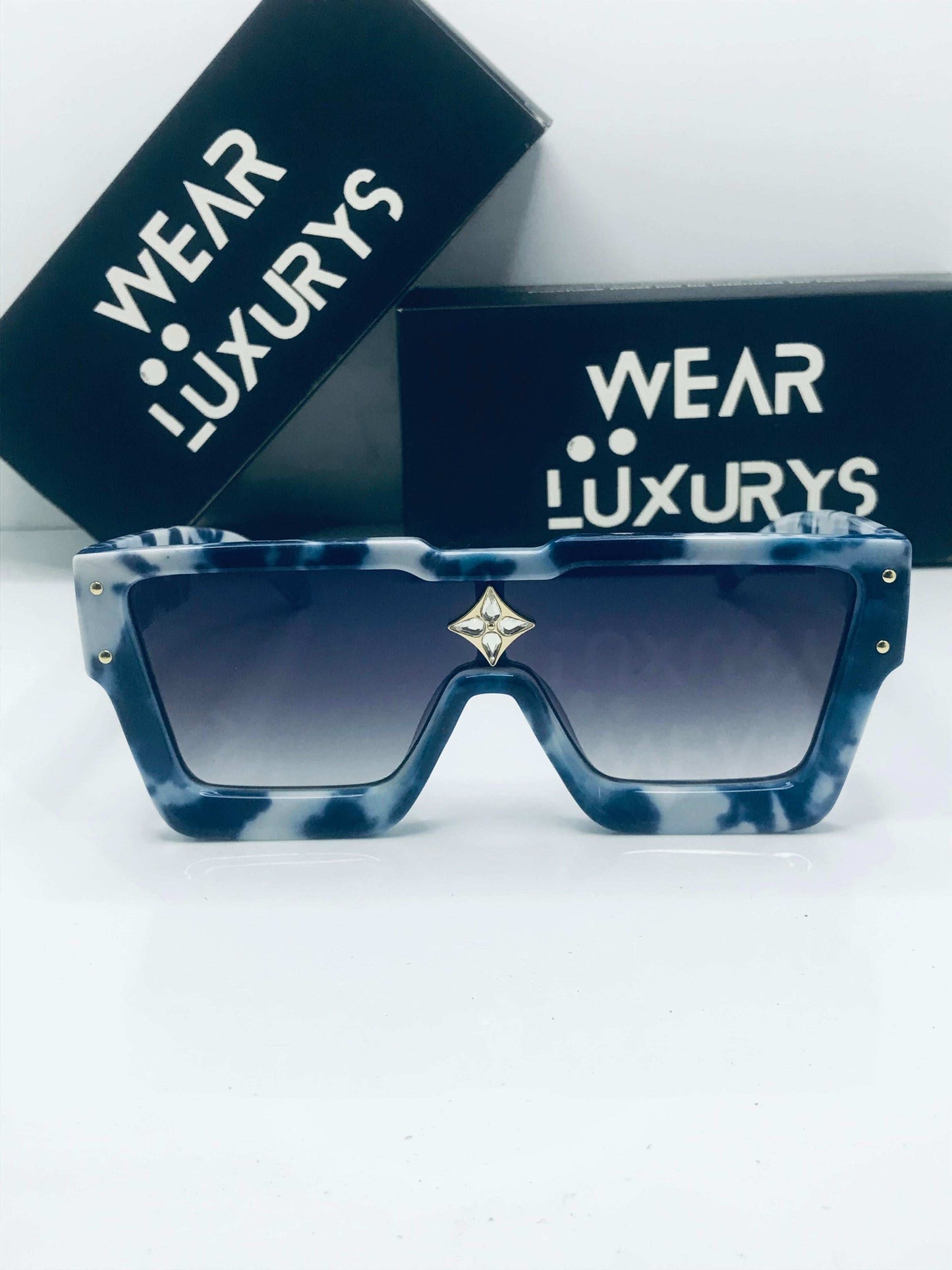 Cyclone Sunglasses Marble Blue | Wearluxurys - Wearluxurys