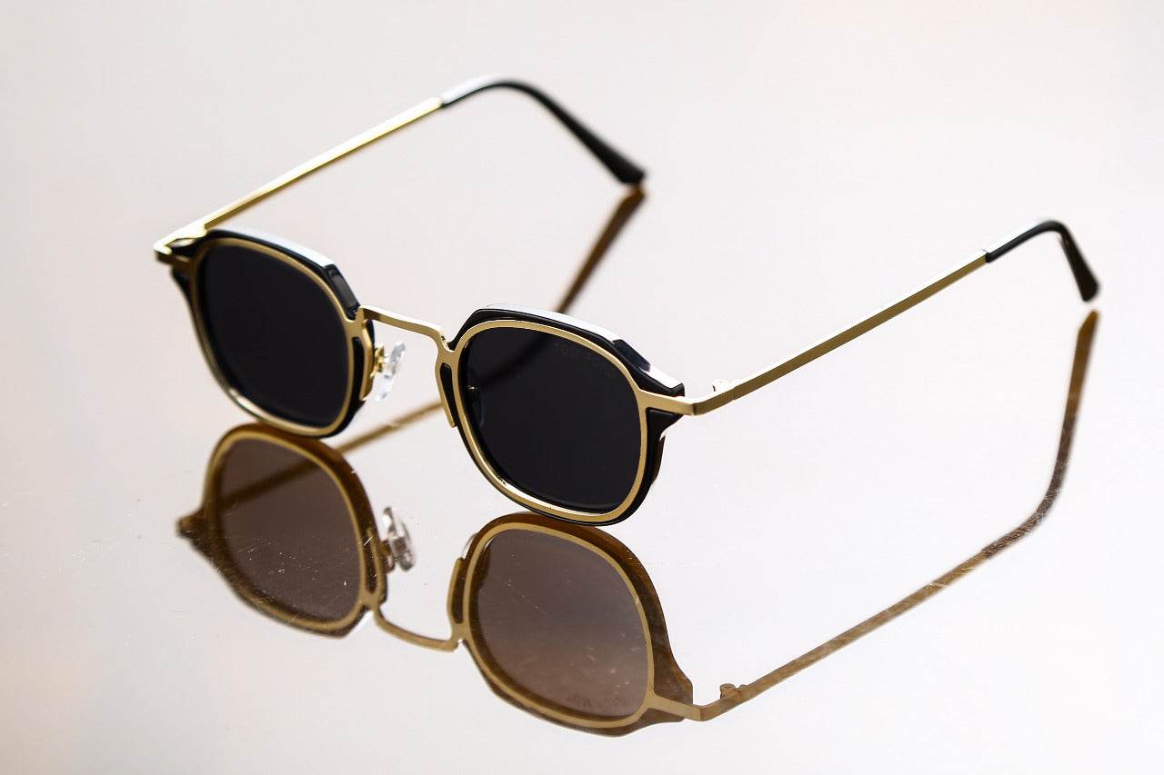 Tom Ford Gold Black Round Sunglasses - Wearluxurys