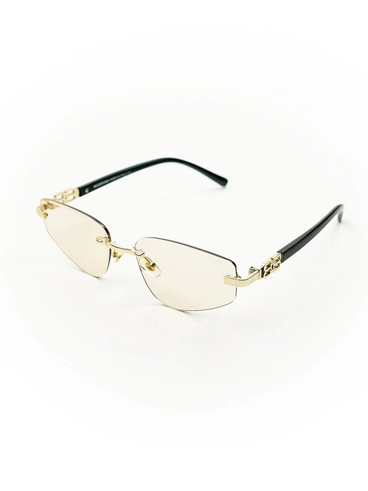 Gafas de sol rectangulares Balenciaga Dynasty negras y doradas