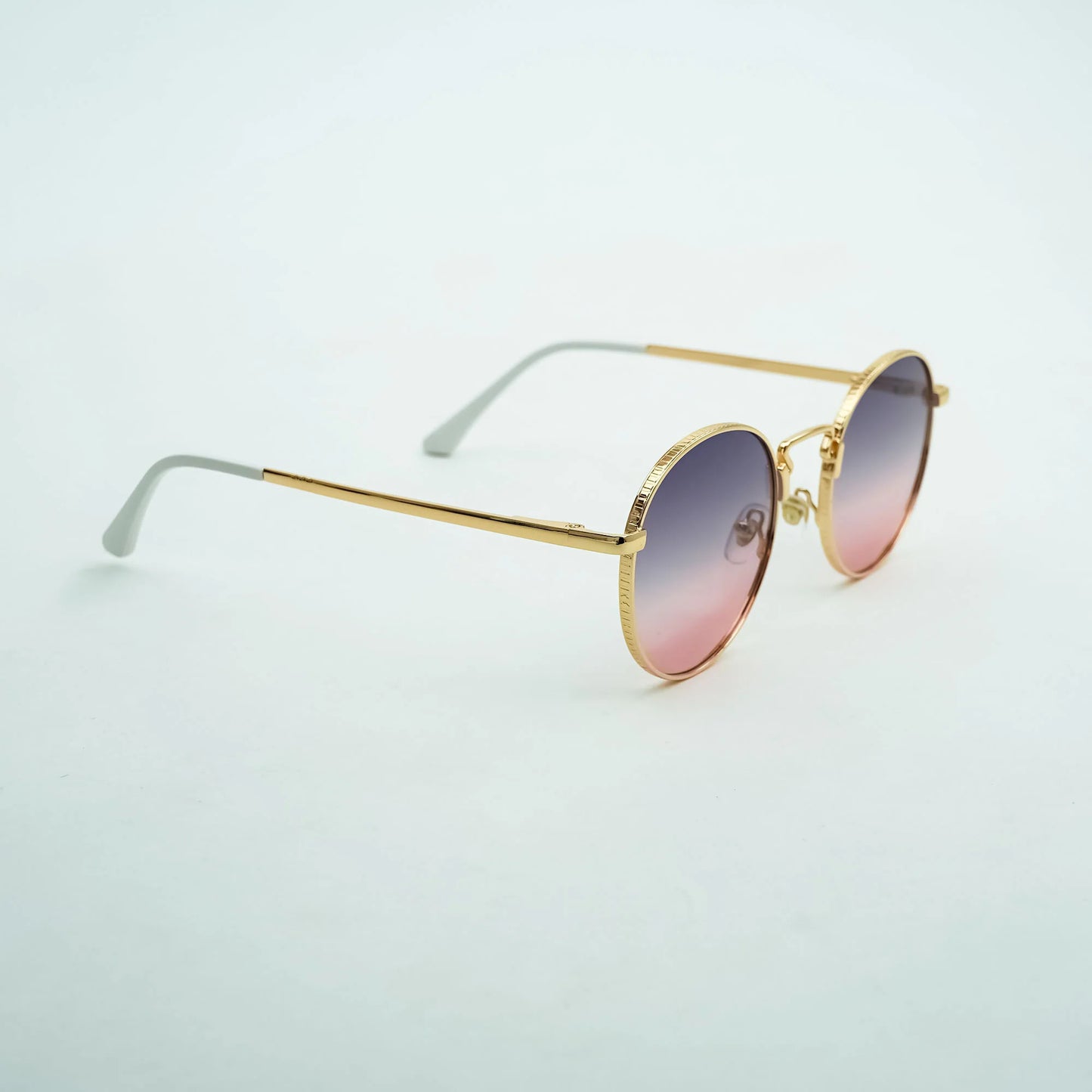 Gold Black Round sunglasses