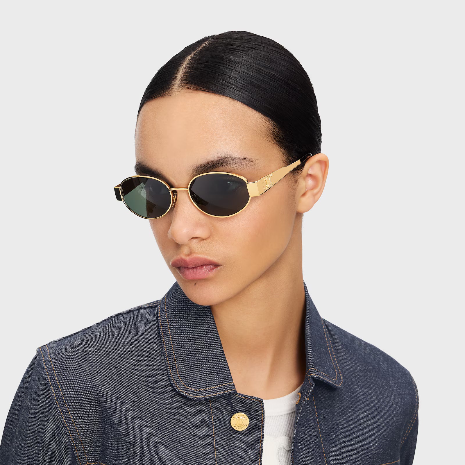 Celine Triomphe Metal 01 sunglasses in Metal | Wearluxurys - Wearluxurys