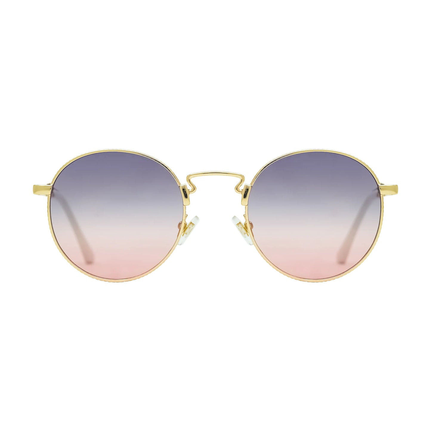 Gold Black Round sunglasses