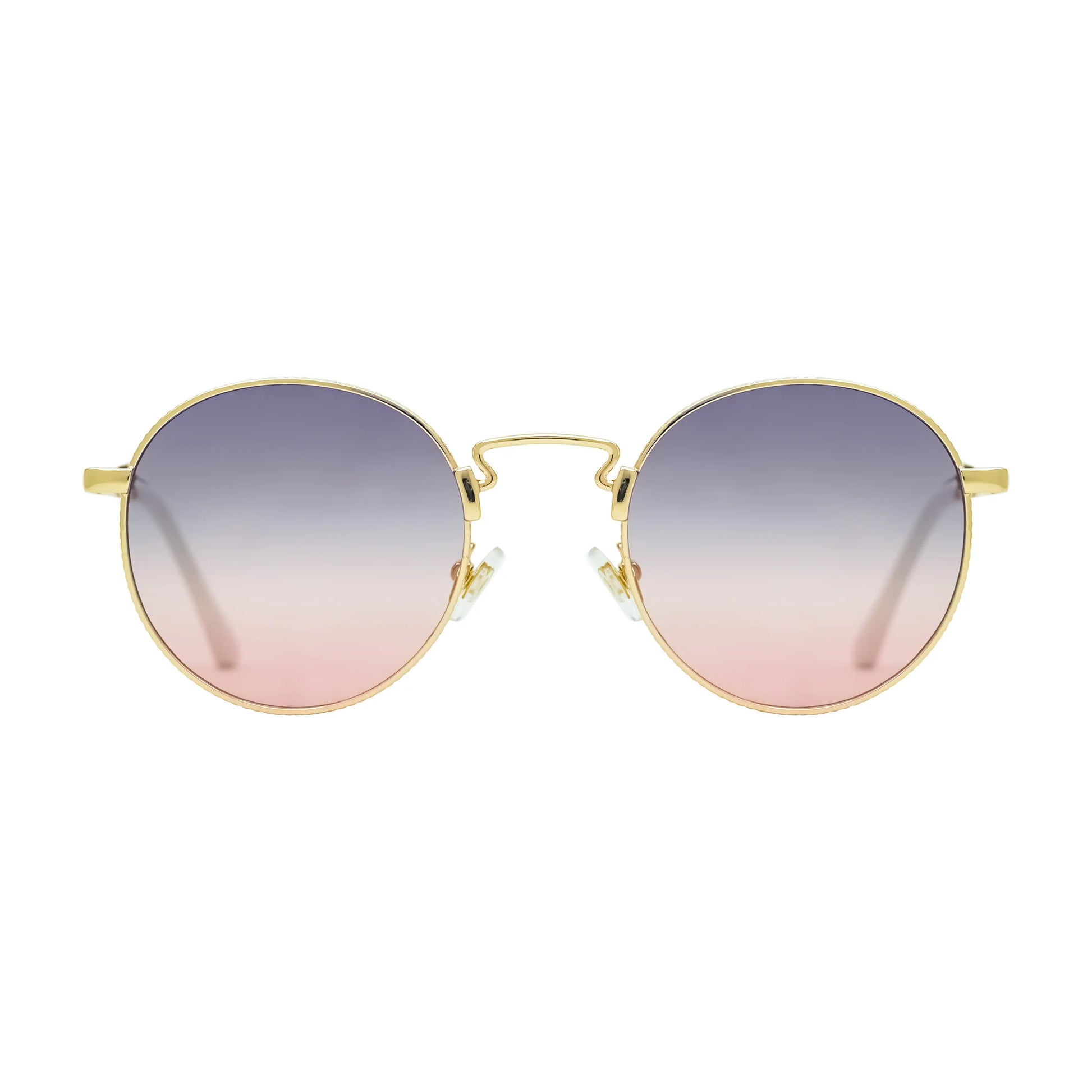 Gold Black Round sunglasses