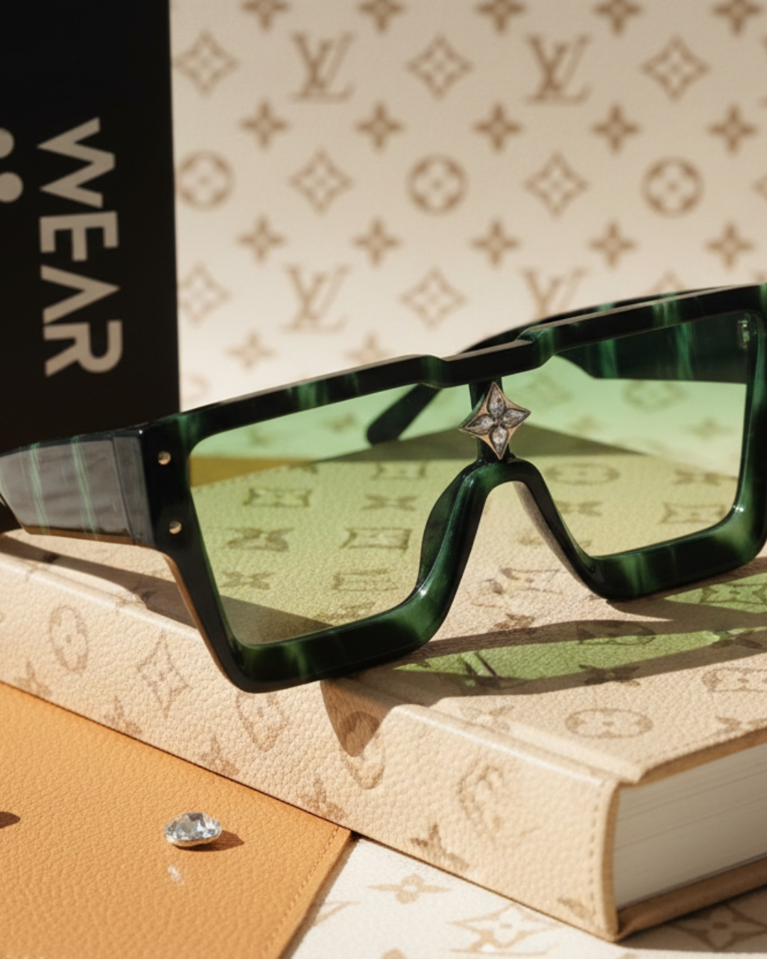 Cyclone Monogram Flower Crystal Sunglasses X Wearluxurys