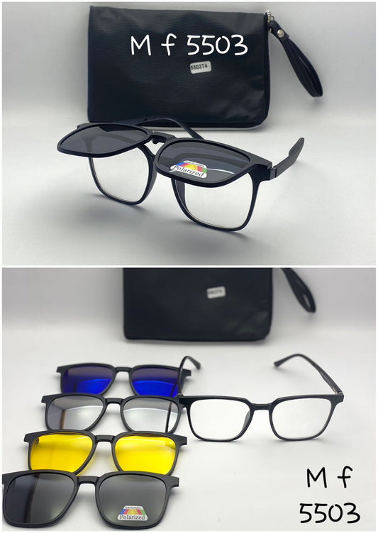 5 in one Frame Magnetic Attachment Glasses