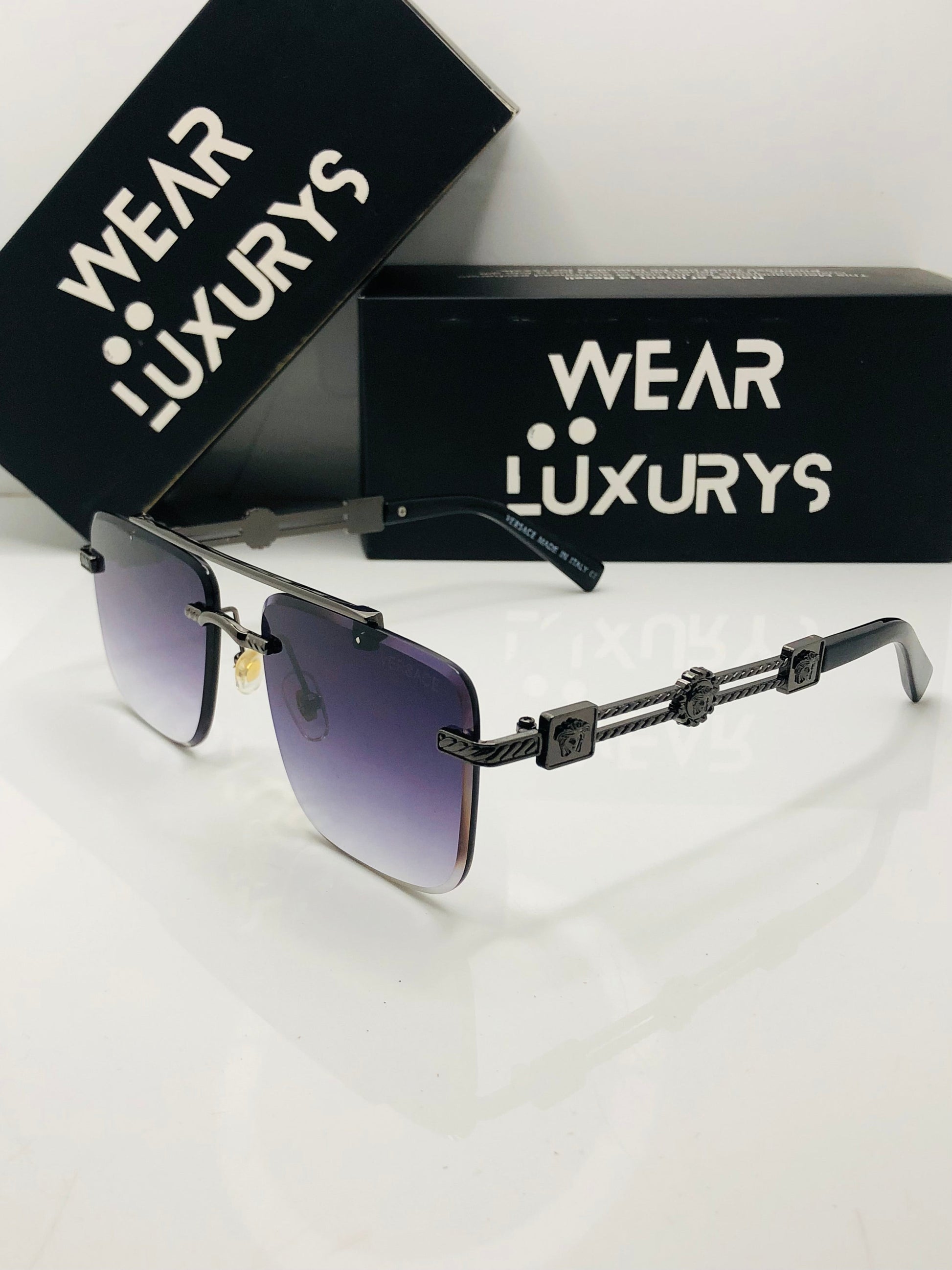 Versace sexy Rimless sunglasses | Wearluxurys - Wearluxurys