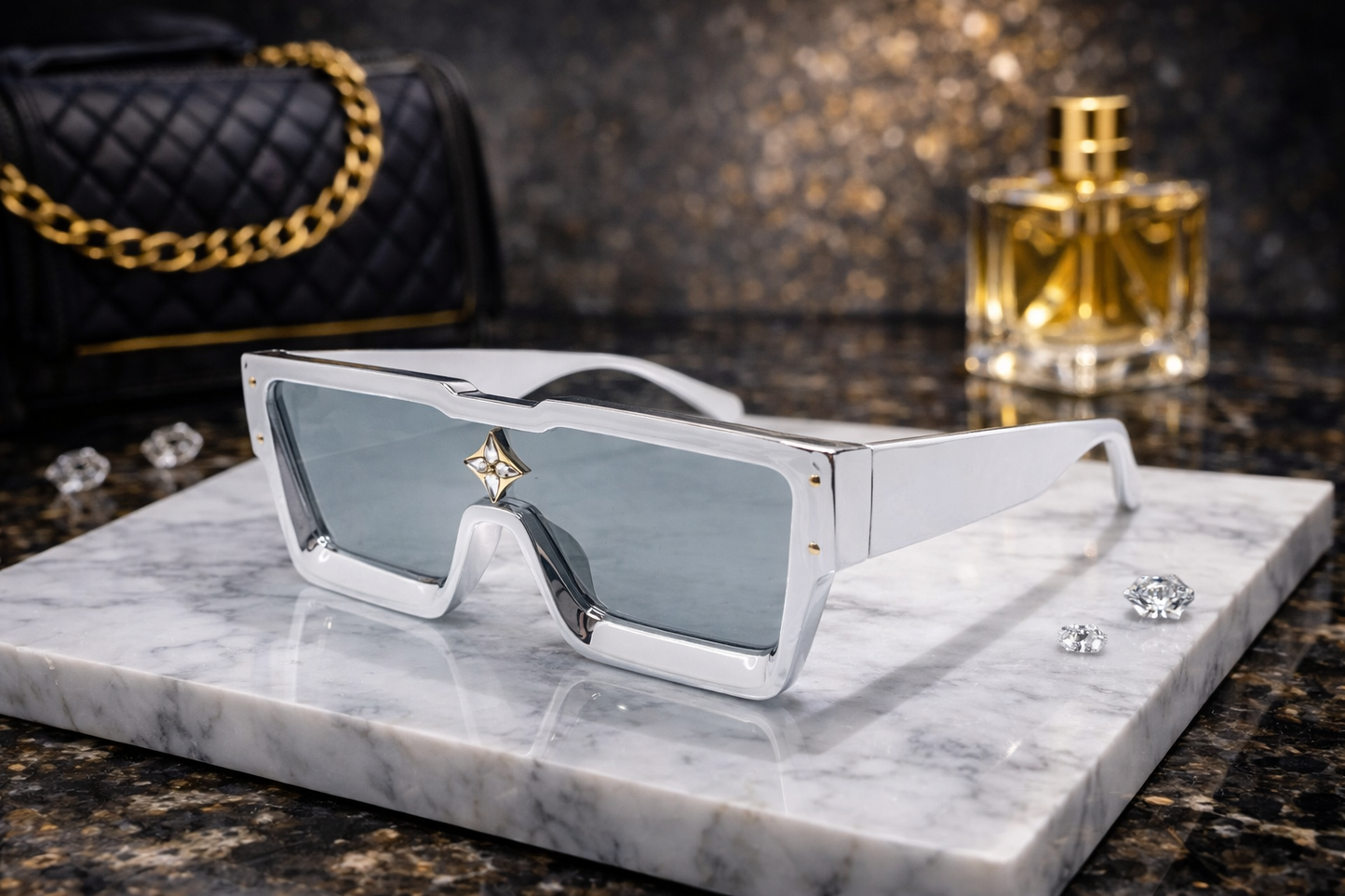 Cyclone Monogram Flower Crystal Sunglasses X Wearluxurys