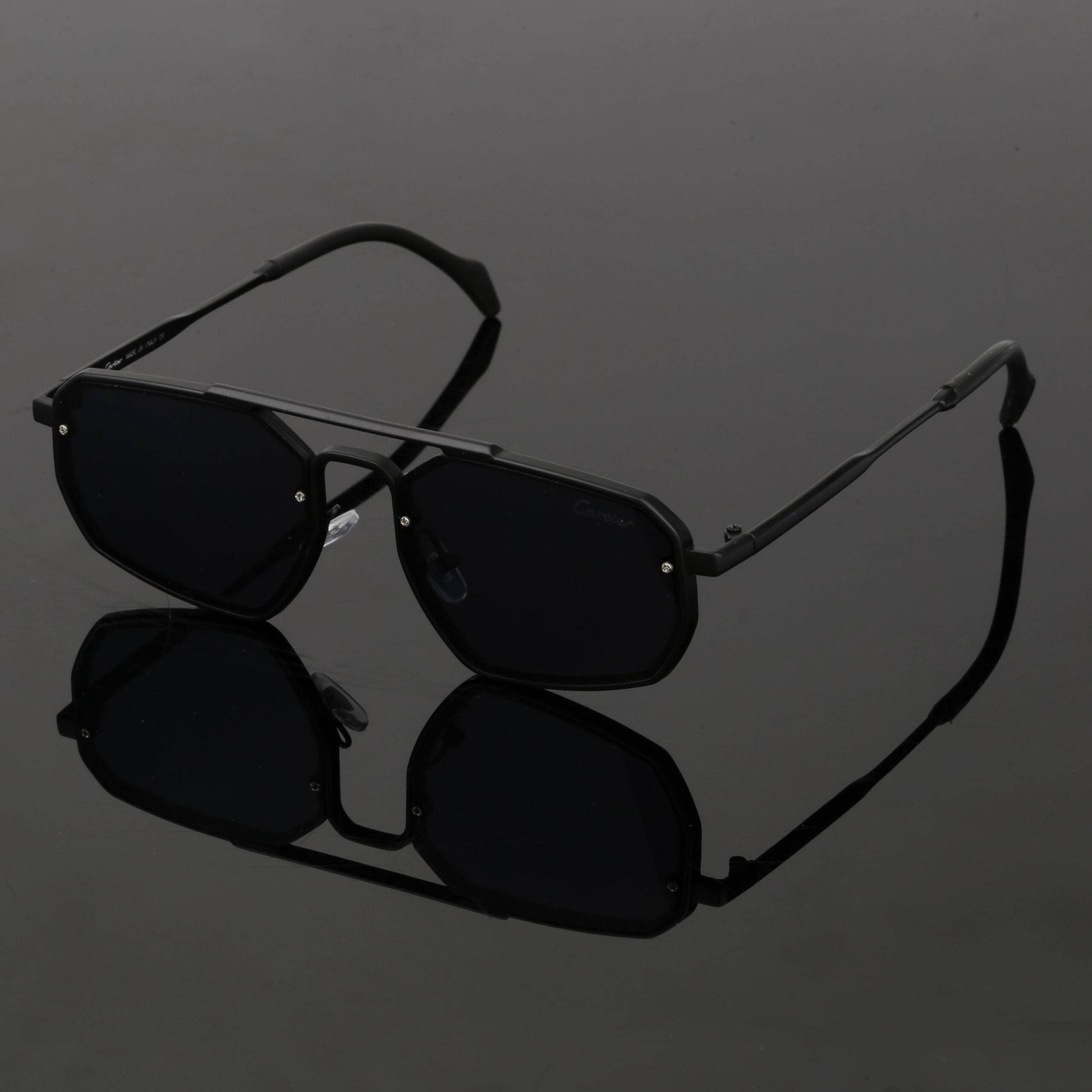 Cartier Black Polygon Retro Luxury Sunglasses - Wearluxurys