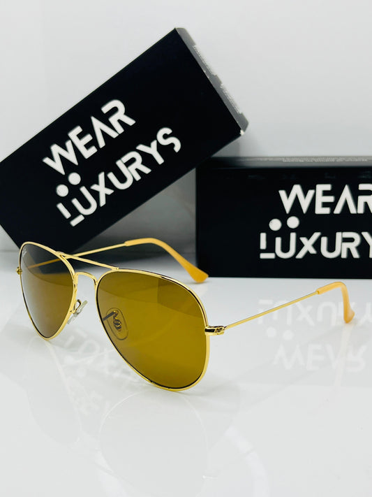 Rayban Aviator Sunglasses | Golden / Brown - Wearluxurys