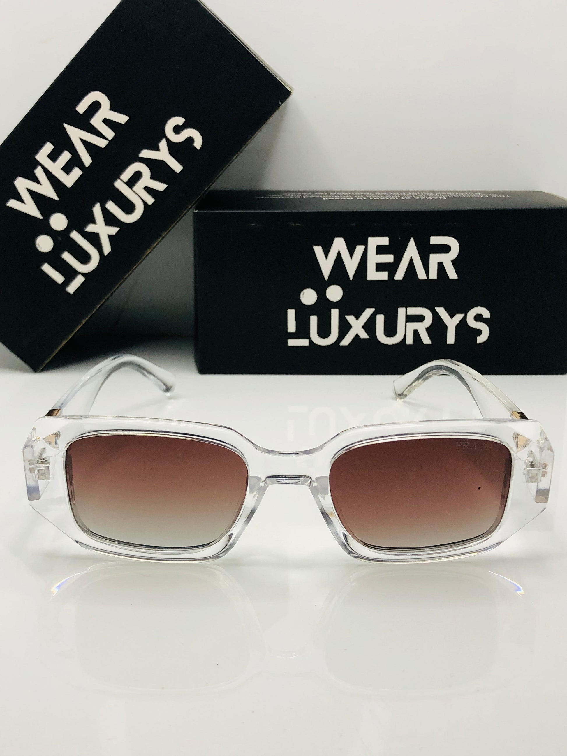 Prada rectangle with Triangle Logo Sunglasses | Wearluxurys 