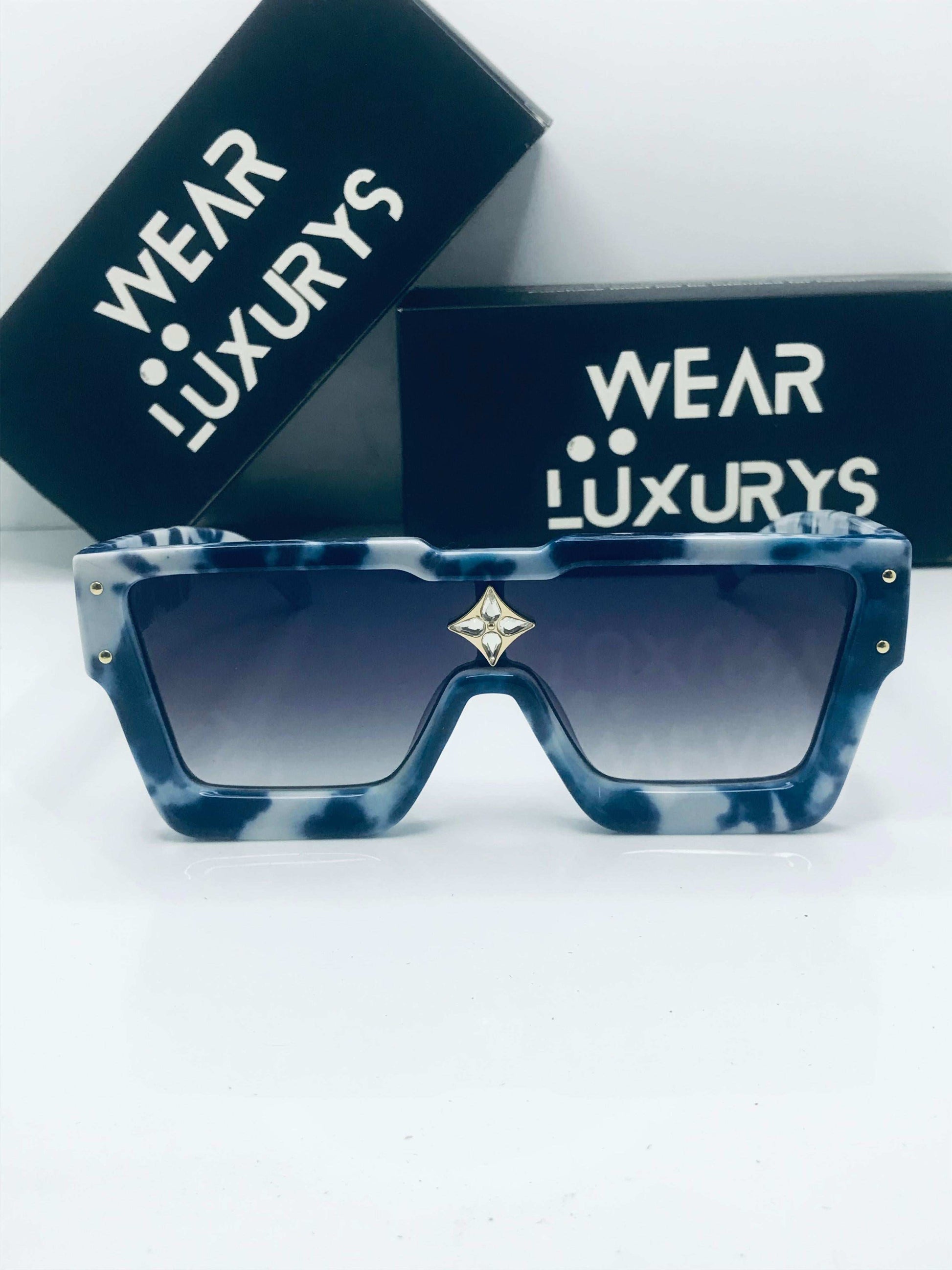 Cyclone Sunglasses Marble Blue | Wearluxurys - Wearluxurys